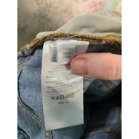 Free People We The Free Cotton Seamed Patch Design Ankle Boyfriend Jeans Size 26 - Picture 10 of 12